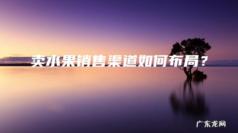 卖水果销售渠道如何布局？