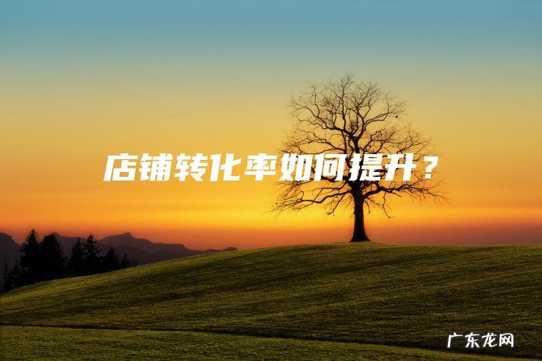 店铺转化率如何提升? 店铺转化率如何提升?