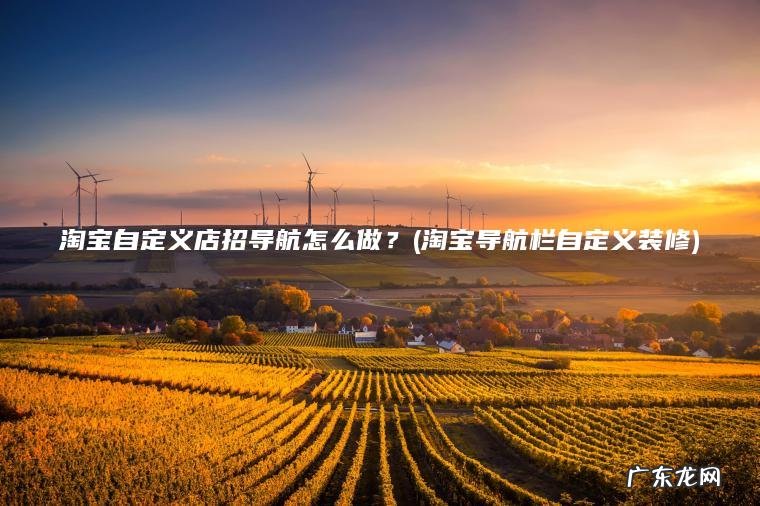 淘宝自定义店招导航怎么做?(淘宝导航栏自定义装修) 淘宝导航栏自定义装修 淘宝自定义店招导航怎么做?