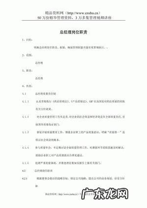 销售总经理工作职责 总经理工作职责