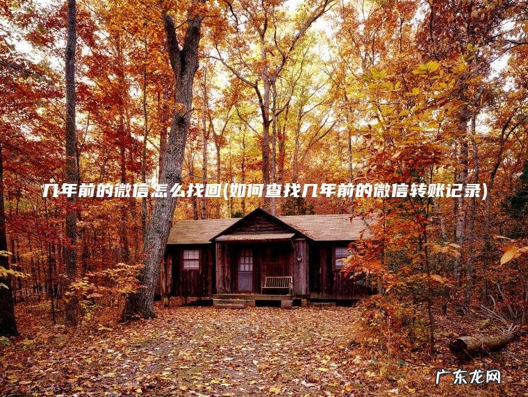 几年前的微信怎么找回(如何查找几年前的微信转账记录) 如何查找几年前的微信转账记录 几年前的微信怎么找回