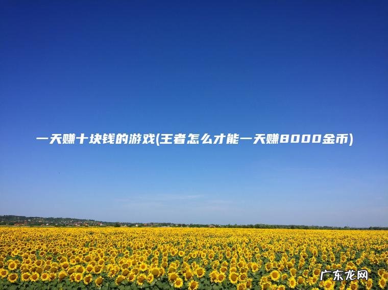 王者怎么才能一天赚8000金币 一天赚十块钱的游戏