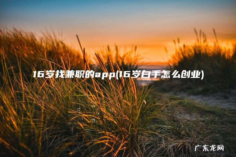 16岁找兼职的app(16岁白手怎么创业) 16岁白手怎么创业 16岁找兼职的app