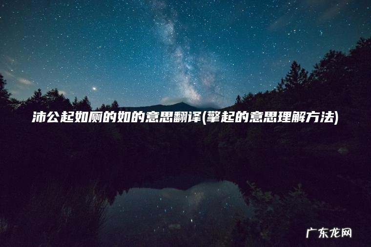 擎起的意思理解方法 沛公起如厕的如的意思翻译