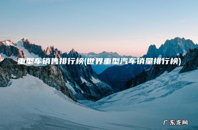 重型车销售排行榜(世界重型汽车销量排行榜)