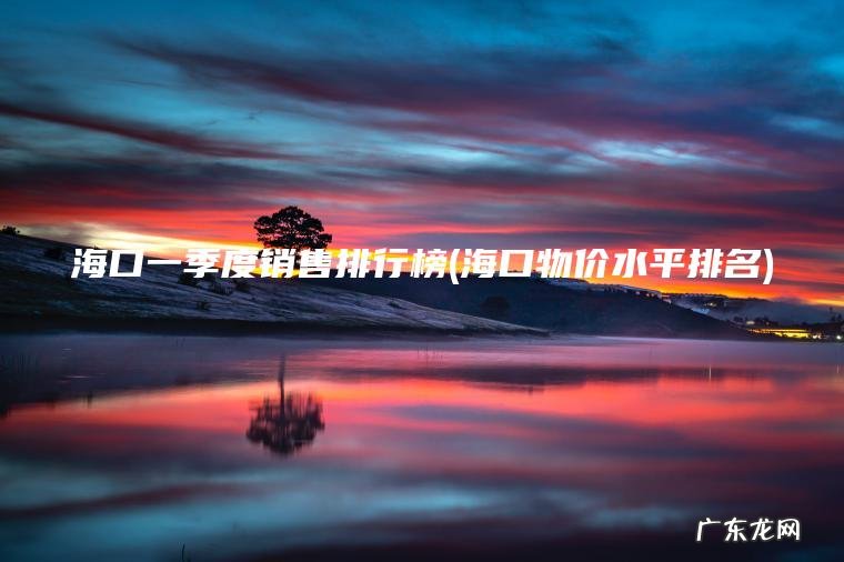 海口物价水平排名 海口一季度销售排行榜