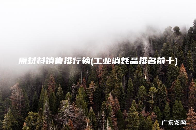 原材料销售排行榜(工业消耗品排名前十) 工业消耗品排名前十 原材料销售排行榜