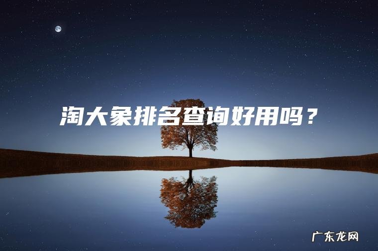 淘大象排名查询好用吗? 淘大象排名查询好用吗?