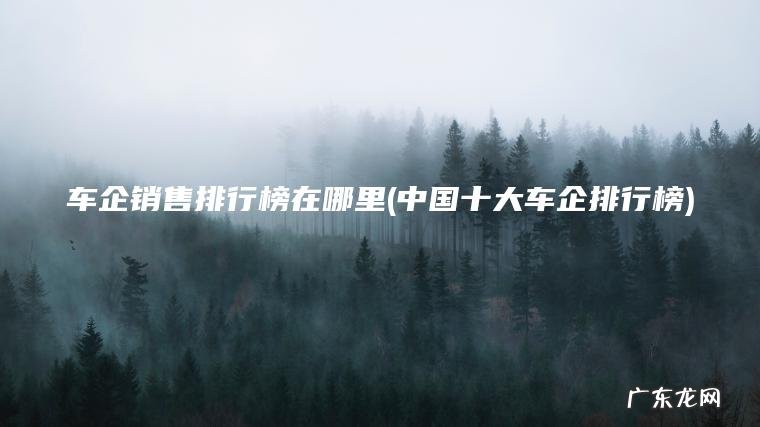 中国十大车企排行榜 车企销售排行榜在哪里