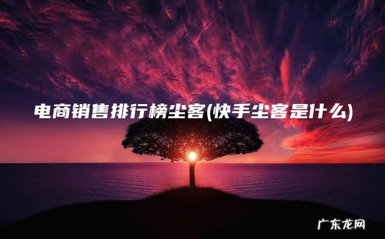电商销售排行榜尘客(快手尘客是什么) 快手尘客是什么 电商销售排行榜尘客