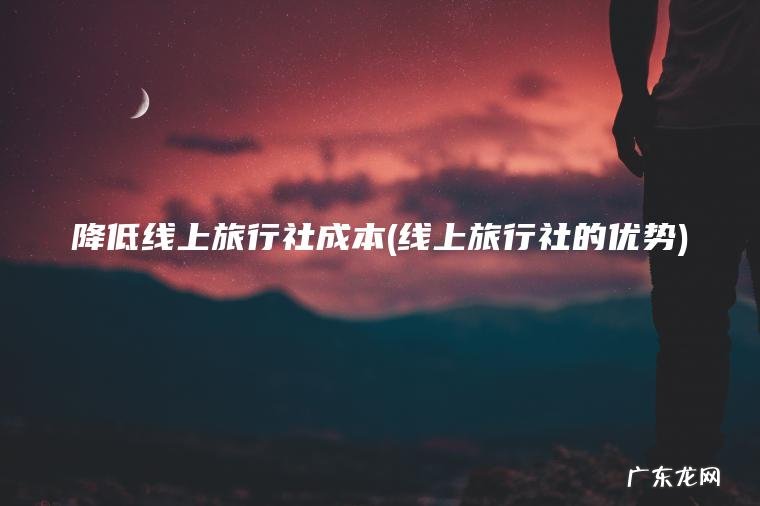 降低线上旅行社成本(线上旅行社的优势) 线上旅行社的优势 降低线上旅行社成本