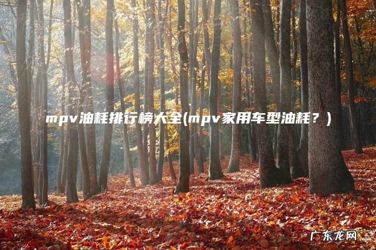 mpv家用车型油耗？ mpv油耗排行榜大全