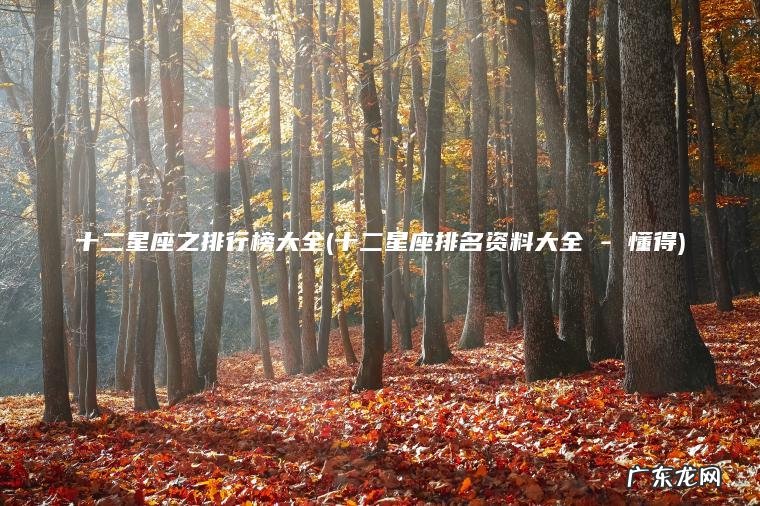 十二星座排名资料大全 – 懂得 十二星座之排行榜大全