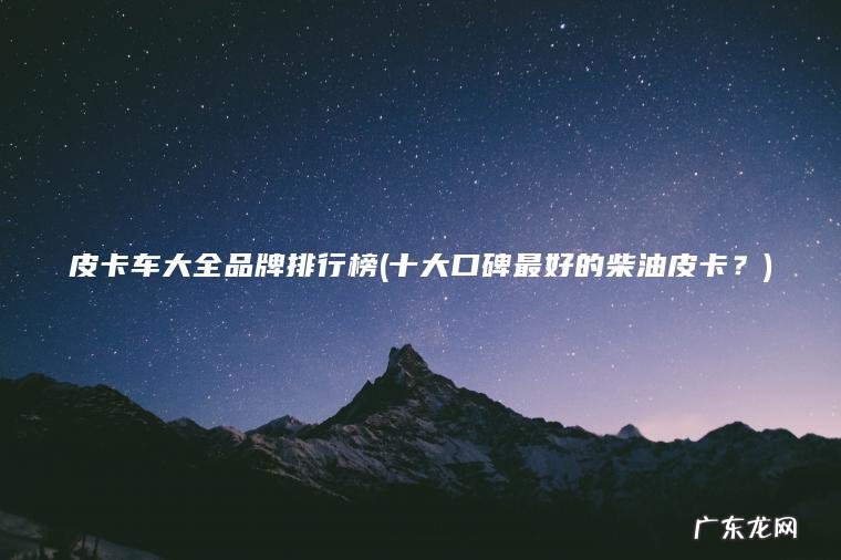 皮卡车大全品牌排行榜(十大口碑最好的柴油皮卡？)