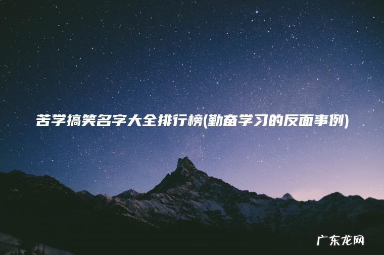 苦学搞笑名字大全排行榜(勤奋学习的反面事例) 勤奋学习的反面事例 苦学搞笑名字大全排行榜