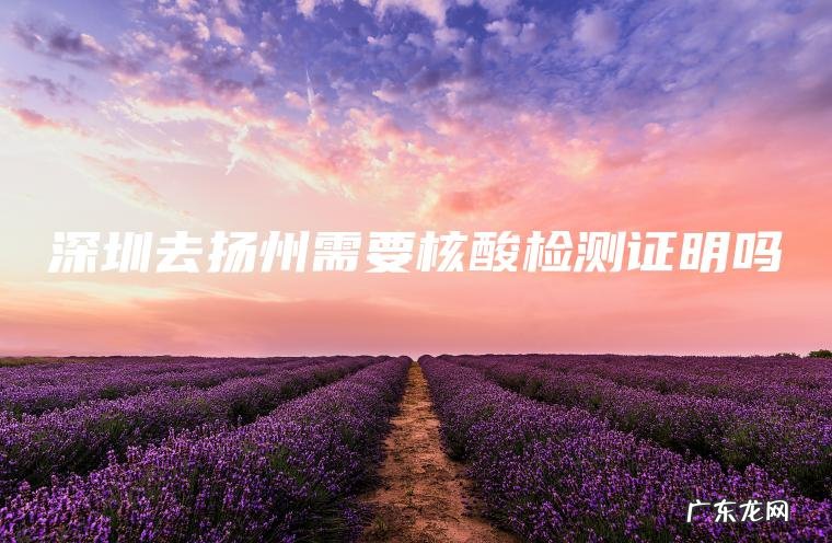 深圳去扬州需要核酸检测证明吗 深圳去扬州需要核酸检测证明吗