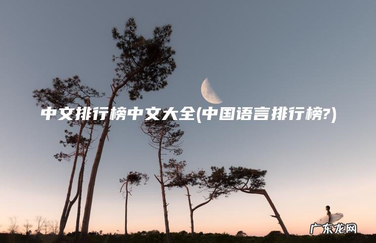 中文排行榜中文大全(中国语言排行榜?) 中国语言排行榜? 中文排行榜中文大全