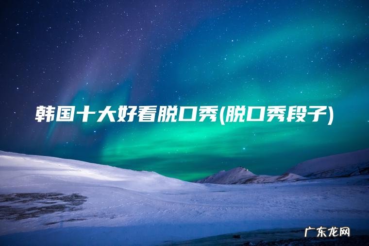 脱口秀段子 韩国十大好看脱口秀