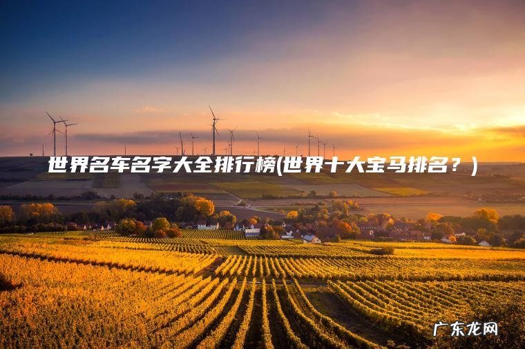 世界十大宝马排名？ 世界名车名字大全排行榜