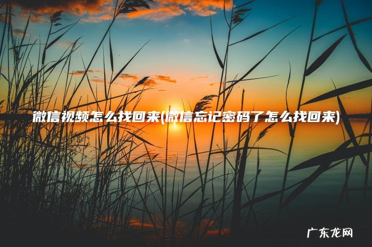 微信忘记密码了怎么找回来 微信视频怎么找回来