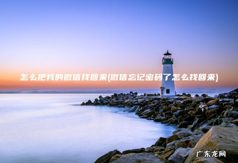 怎么把我的微信找回来(微信忘记密码了怎么找回来) 微信忘记密码了怎么找回来 怎么把我的微信找回来