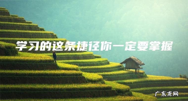 学习的这条捷径你一定要掌握