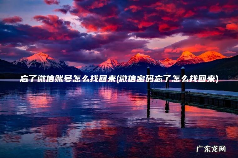 忘了微信账号怎么找回来(微信密码忘了怎么找回来) 微信密码忘了怎么找回来 忘了微信账号怎么找回来
