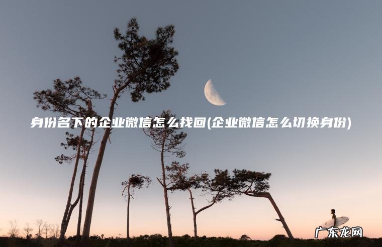 身份名下的企业微信怎么找回(企业微信怎么切换身份) 企业微信怎么切换身份 身份名下的企业微信怎么找回