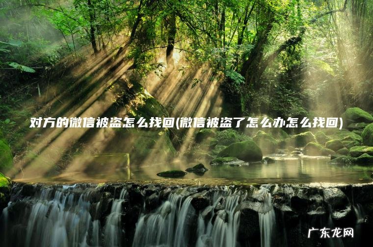 对方的微信被盗怎么找回(微信被盗了怎么办怎么找回) 微信被盗了怎么办怎么找回 对方的微信被盗怎么找回