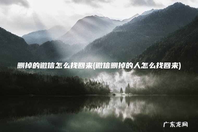 删掉的微信怎么找回来(微信删掉的人怎么找回来) 微信删掉的人怎么找回来 删掉的微信怎么找回来
