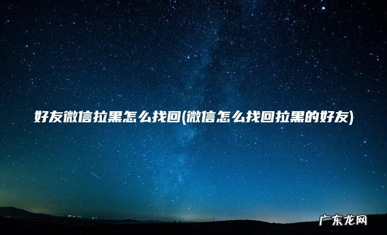 好友微信拉黑怎么找回(微信怎么找回拉黑的好友) 微信怎么找回拉黑的好友 好友微信拉黑怎么找回