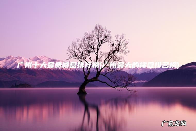 广州最大的楼盘排名榜 广州十大最贵楼盘排行榜