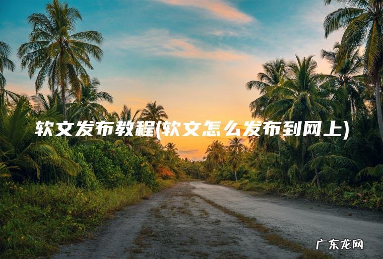 软文发布教程(软文怎么发布到网上) 软文怎么发布到网上 软文发布教程