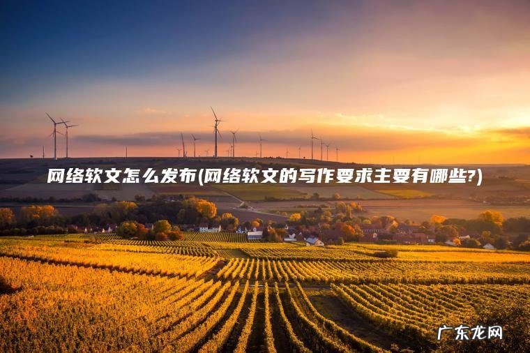 网络软文怎么发布(网络软文的写作要求主要有哪些?) 网络软文的写作要求主要有哪些? 网络软文怎么发布