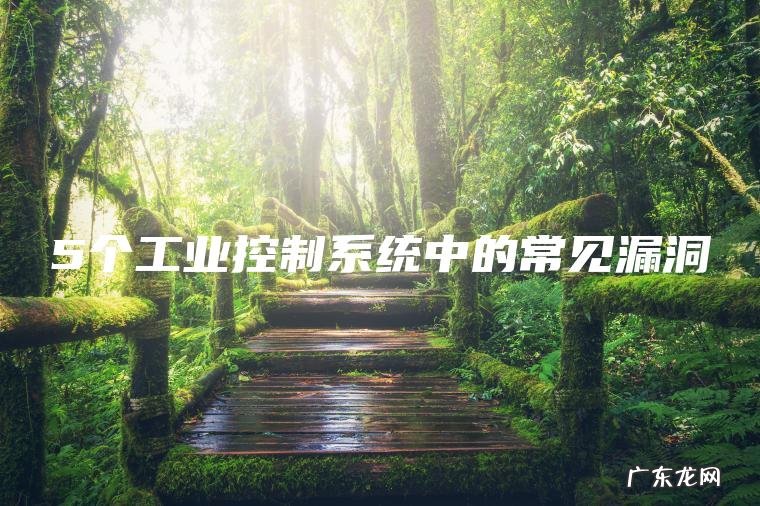 5个工业控制系统中的常见漏洞 5个工业控制系统中的常见漏洞
