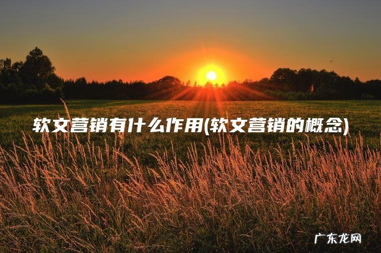 软文营销有什么作用(软文营销的概念) 软文营销的概念 软文营销有什么作用