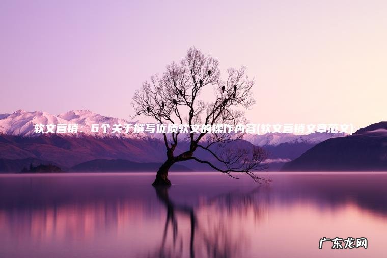 软文营销:6个关于撰写优质软文的操作内容(软文营销文章范文) 软文营销文章范文 软文营销:6个关于撰写优质软文的操作内容