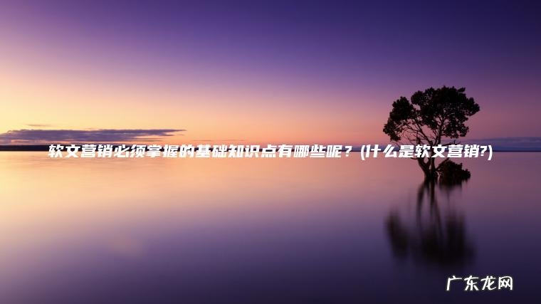 软文营销必须掌握的基础知识点有哪些呢?(什么是软文营销?) 什么是软文营销? 软文营销必须掌握的基础知识点有哪些呢?