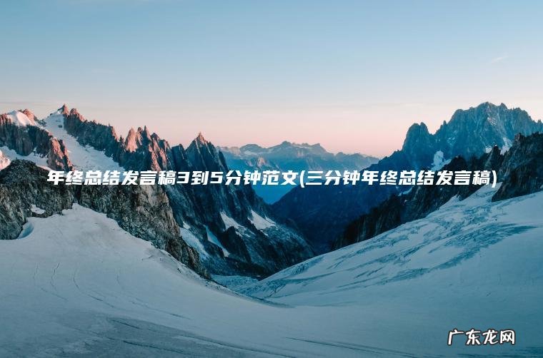 三分钟年终总结发言稿 年终总结发言稿3到5分钟范文