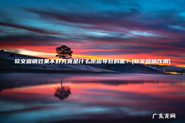 软文营销效果不好究竟是什么原因导致的呢?(软文营销作用) 软文营销作用 软文营销效果不好究竟是什么原因导致的呢?