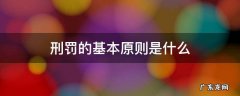 刑法的处罚原则 刑罚的基本原则是什么