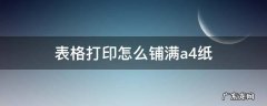 excel表格打印怎么铺满a4纸 表格打印怎么铺满a4纸
